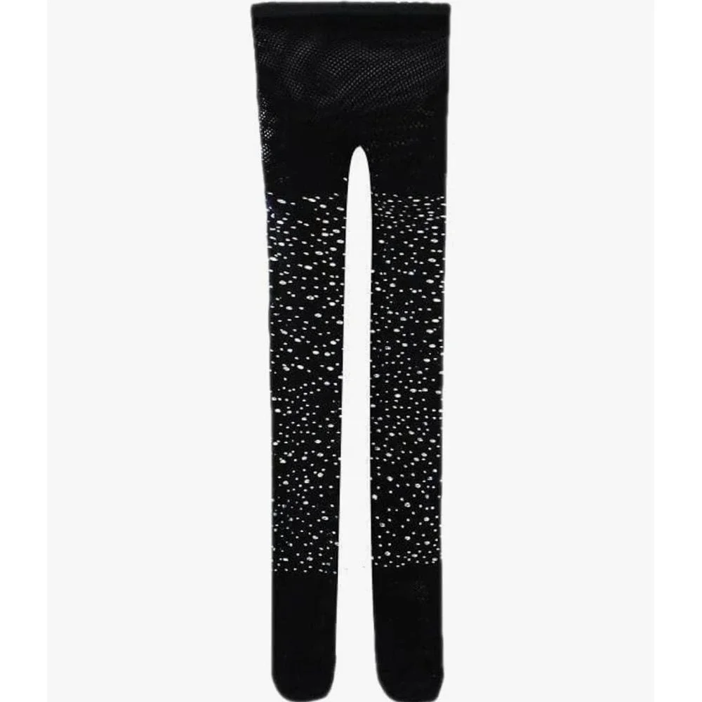 Sparkly Fishnet Tights Rhinestone Embellished Pantyhose Party Clubwear H-16‎